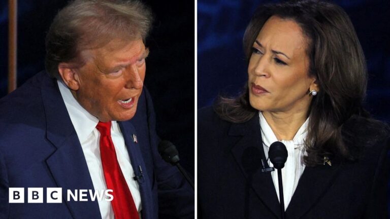 Watch key moments from Trump-Harris clash