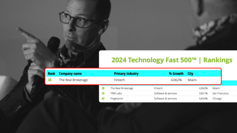 Real Brokerage Lands At No. 38 On Deloitte Technology Fast 500 List