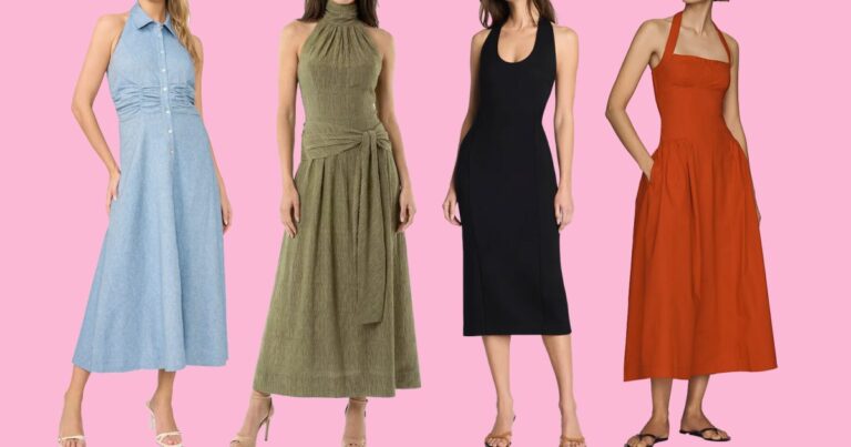 17 Chic Halter-Neck Wedding Guest Dresses Perfect For Women Over 40