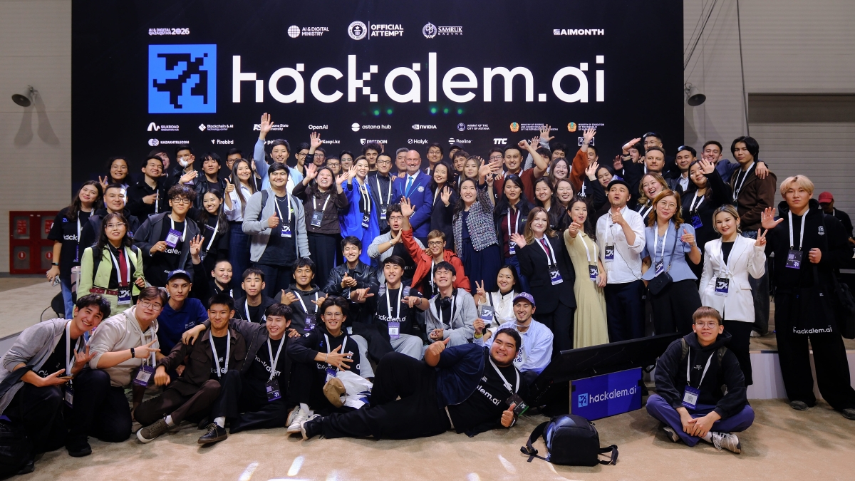 Participants of HackAlem AI Hackathon Pose in Kazakhstan, Sept. 23, 2026