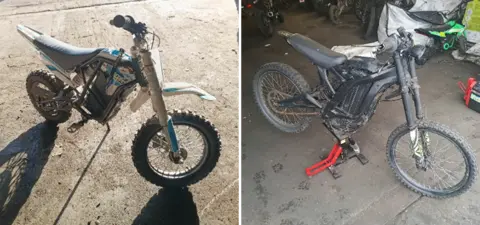 BBC Left: an electric dirt bike. Right: an electric dirt bike