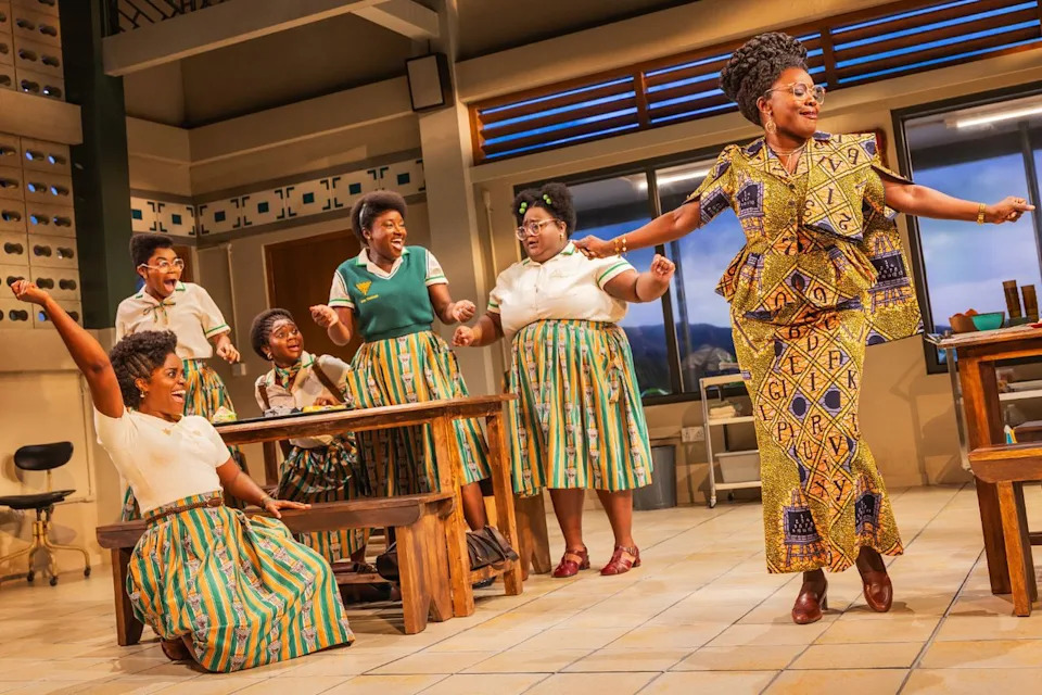 Denée Benton, Jordan Rice, Nia Otchere-Sarfo, Lucia Aremu, Erin Morton, and Heather Alicia Simms in 'School Girls'Credit: Matthew Murphy