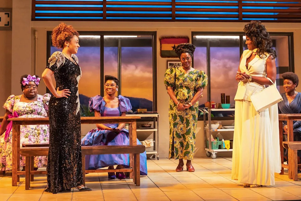 Nia Otchere-Sarfo, Erin Morton, Jasmine Amy Rogers, Jordan Rice, Heather Alicia Simms, Patina Miller, Lucia Aremu in 'School Girls'Credit: Matthew Murphy