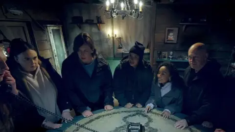 The group conversing with the dead