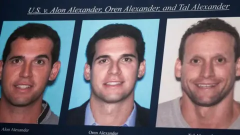Getty Images The three Alexander brothers shown on a justice department charging document