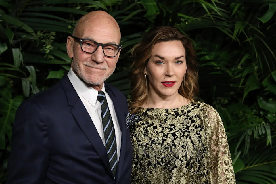 Stewart and wife Sunny Ozell on Feb. 8, 2020, in Beverly Hills, Calif.